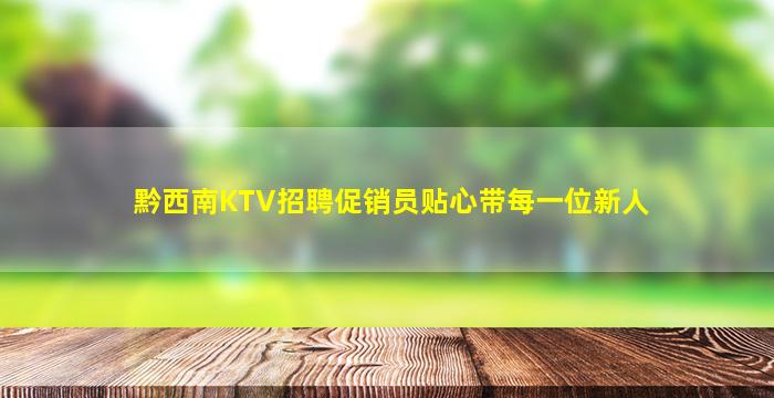 黔西南KTV招聘促销员贴心带每一位新人